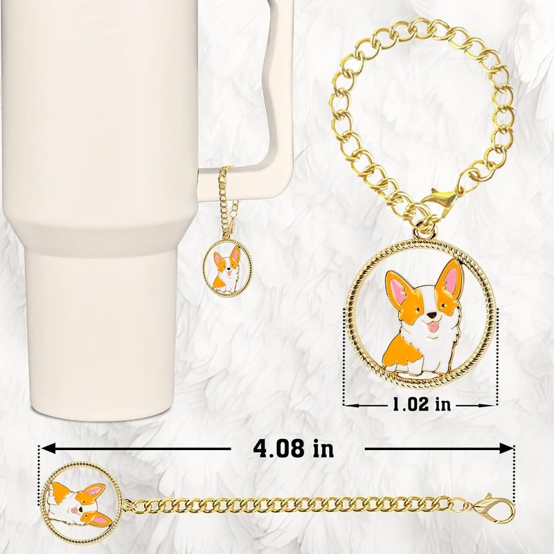TSIMPLE Corgi Straw Topper, Reusable 10mm (0.4in) Cute Dog Straw Covers for Stanley Cup Accessories - Corgi Accessories, Stuff, Things, Gifts for Lovers, Women, Kids, Girls - Image 3